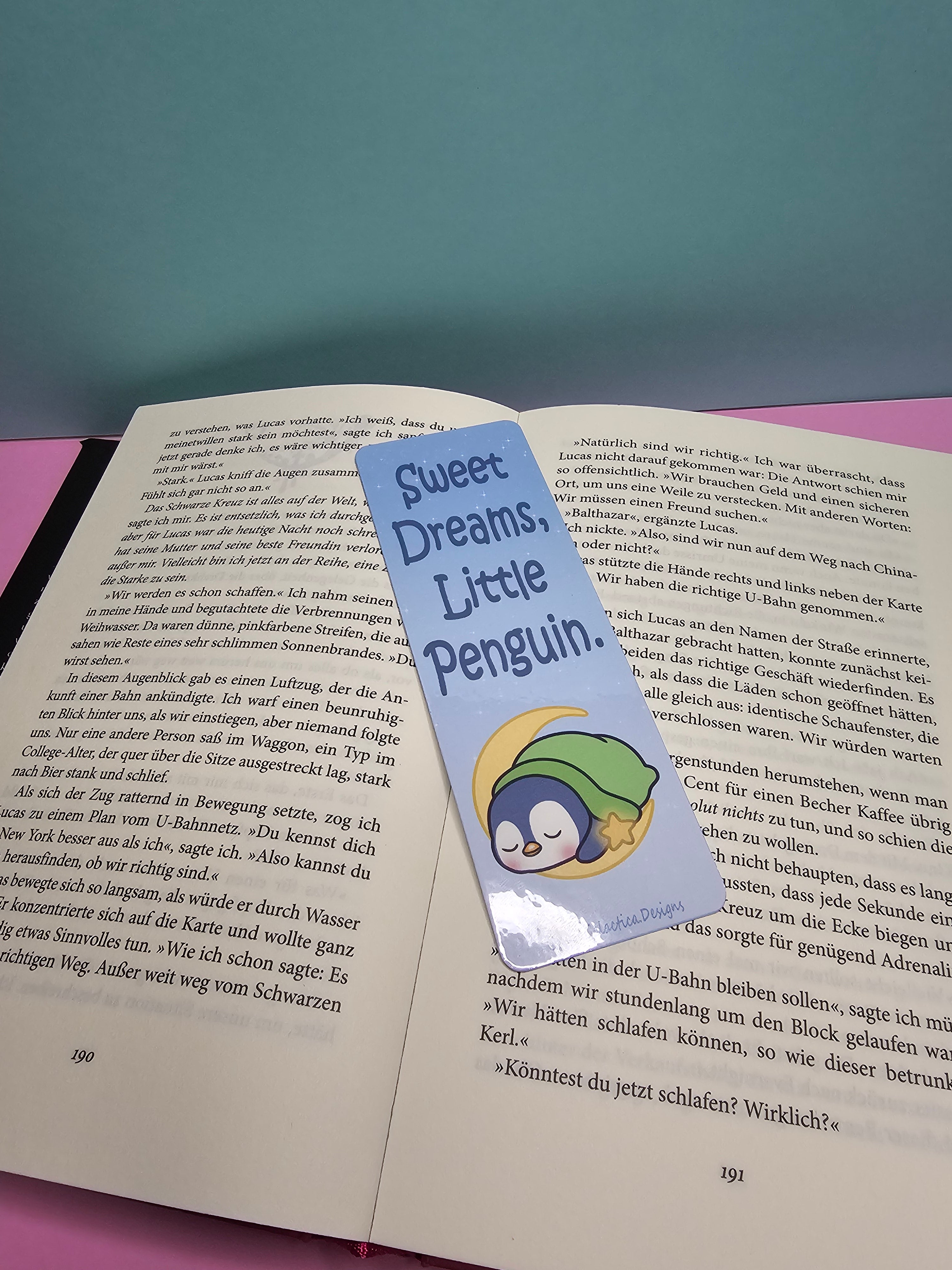 Sweet Dreams, Little Penguin | Rest & Recharge | Pinguin - Lesezeichen - beidseitig bedruckt