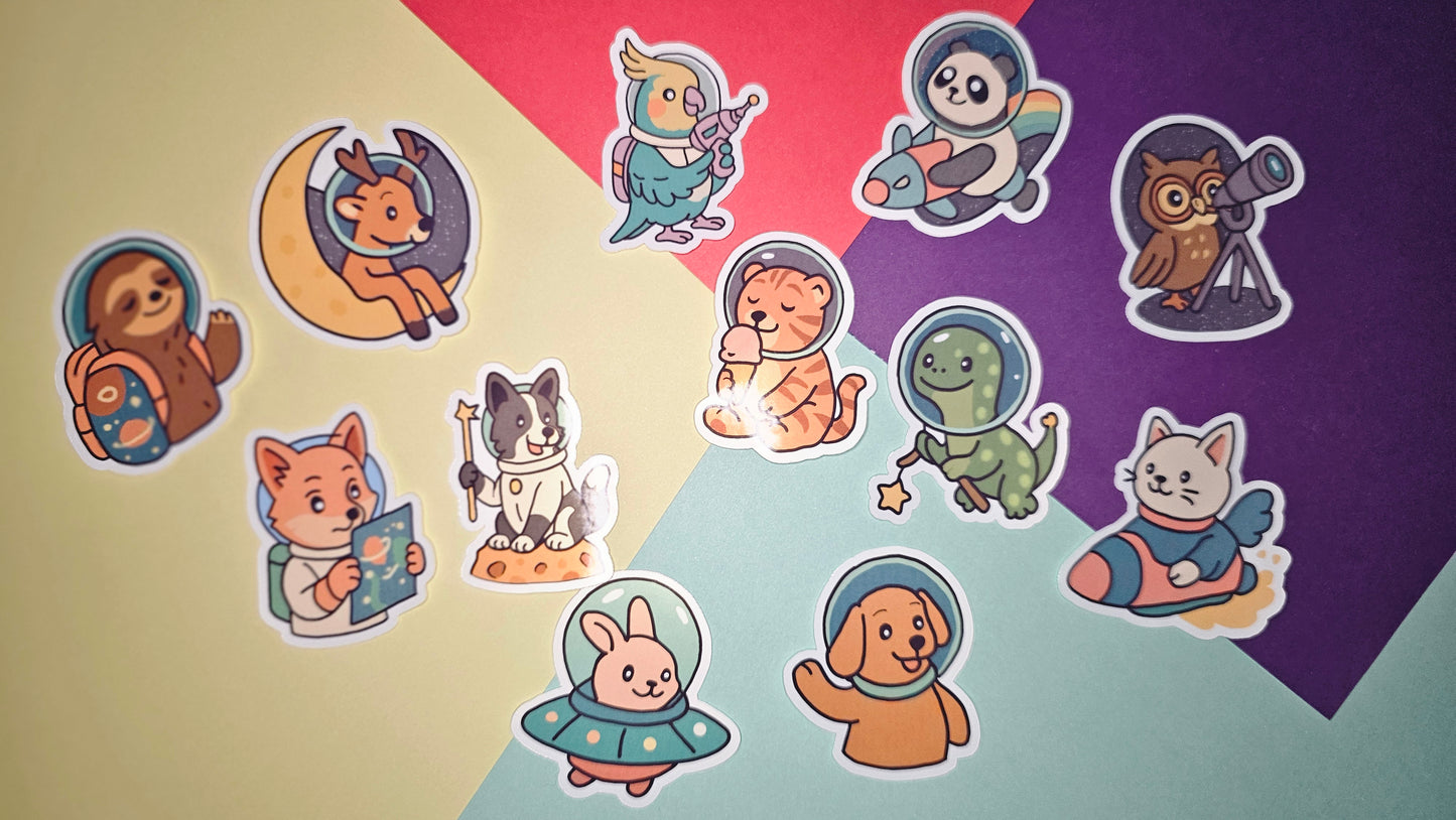 Single stickers - Animals in space