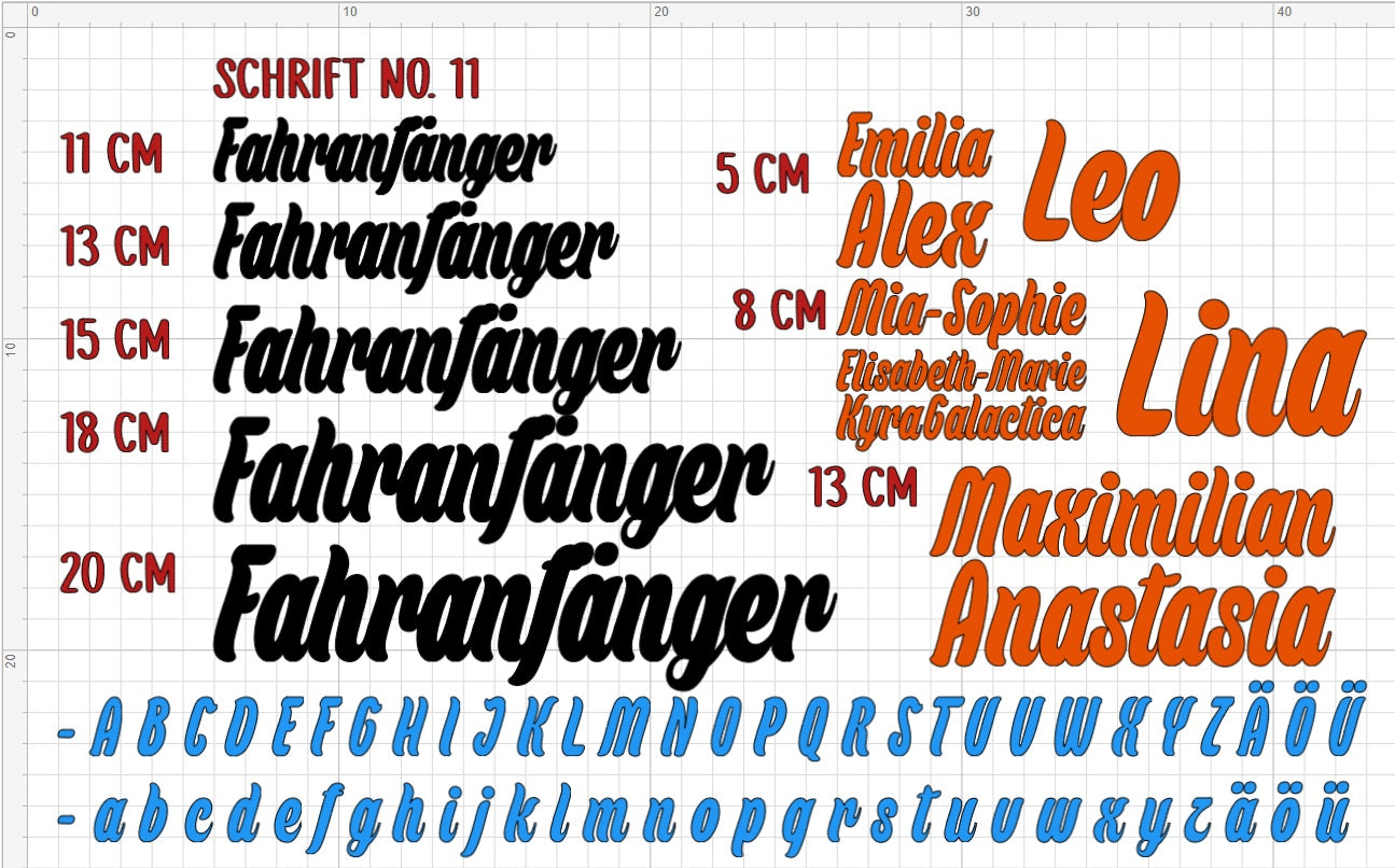 Individual vinyl lettering