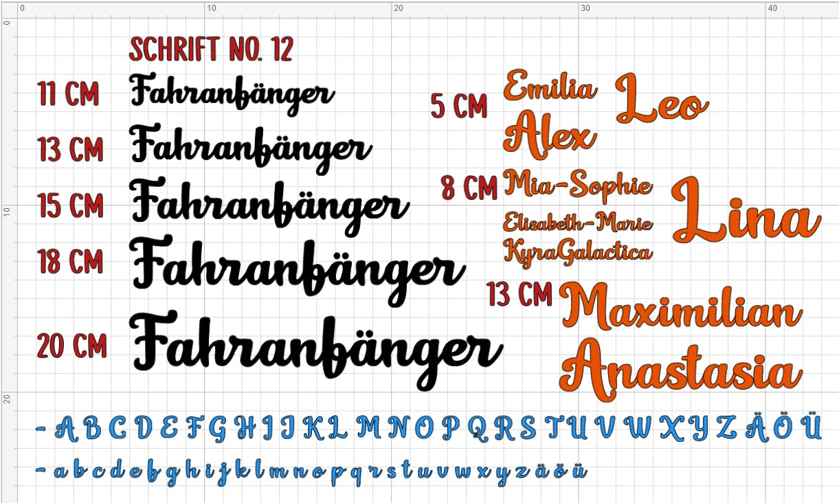 Individual vinyl lettering