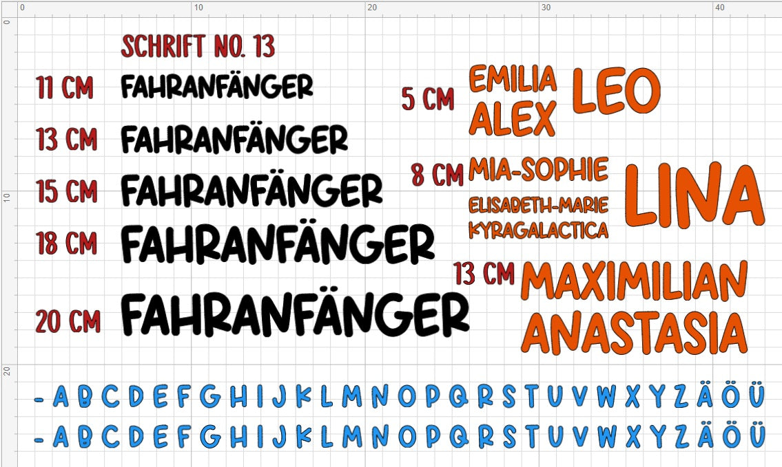 Individual vinyl lettering