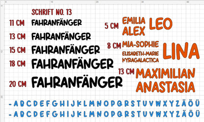 Individual vinyl lettering