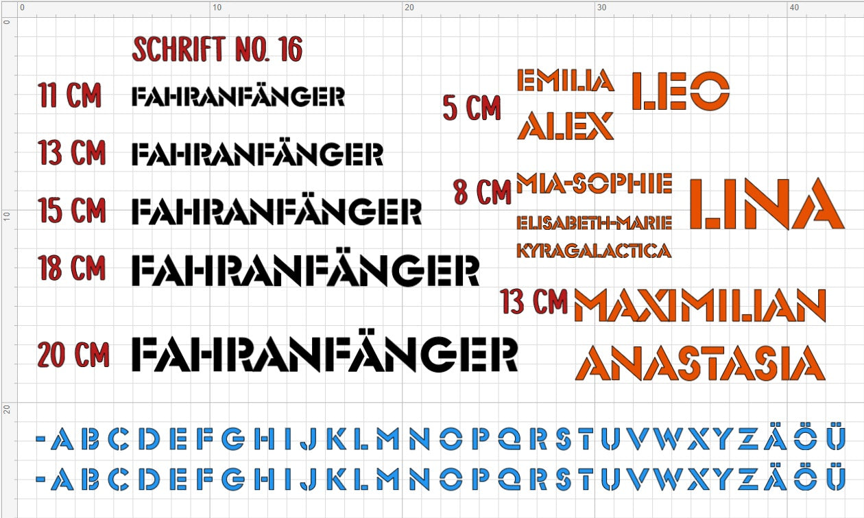 Individual vinyl lettering