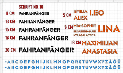Individual vinyl lettering