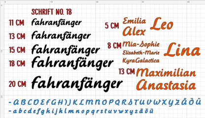 Individual vinyl lettering