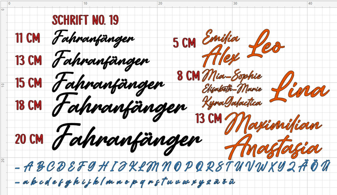 Individual vinyl lettering