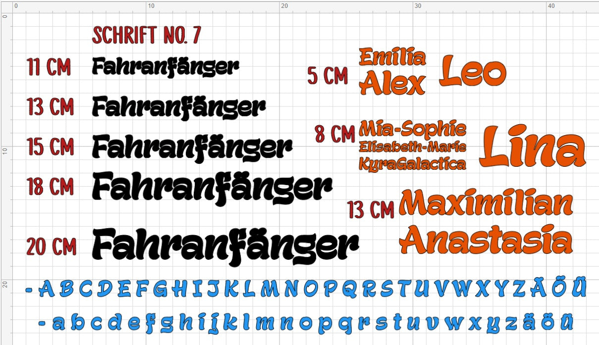 Individual vinyl lettering