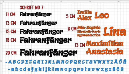 Individual vinyl lettering