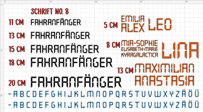 Individual vinyl lettering