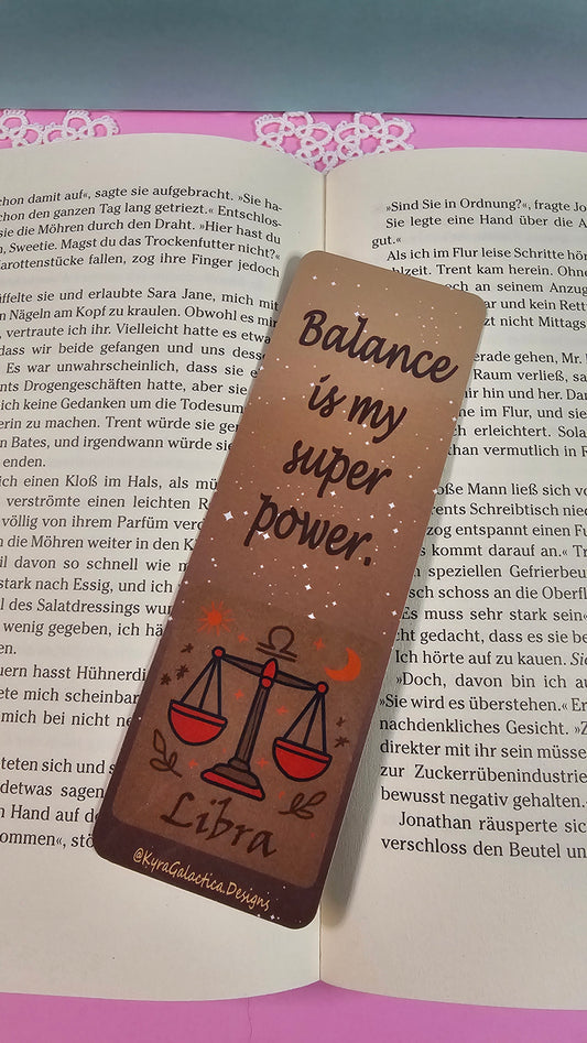 Waage - Lesezeichen - beidseitig bedruckt