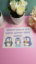 Pinguin Postkarte – Warm & Geborgen