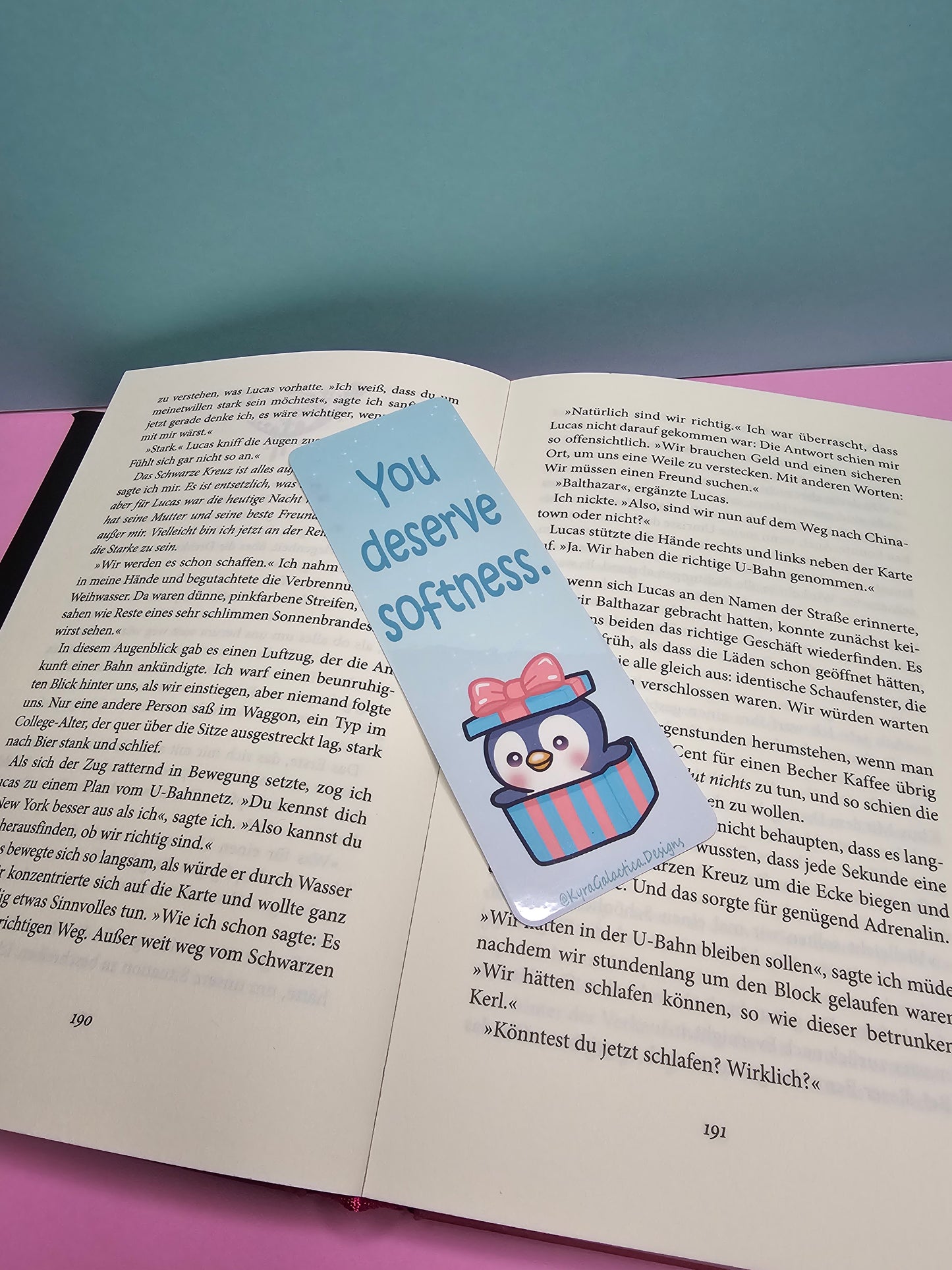 You Deserve Softness | Slow Down | Pinguin - Lesezeichen - beidseitig bedruckt
