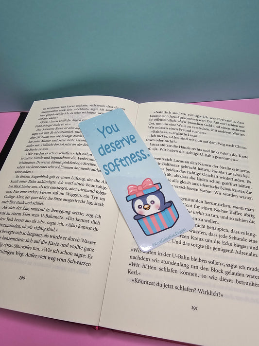 You Deserve Softness | Slow Down | Pinguin - Lesezeichen - beidseitig bedruckt