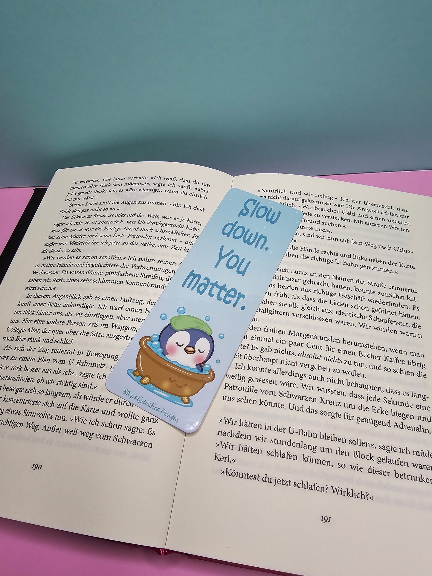 You Deserve Softness | Slow Down | Pinguin - Lesezeichen - beidseitig bedruckt