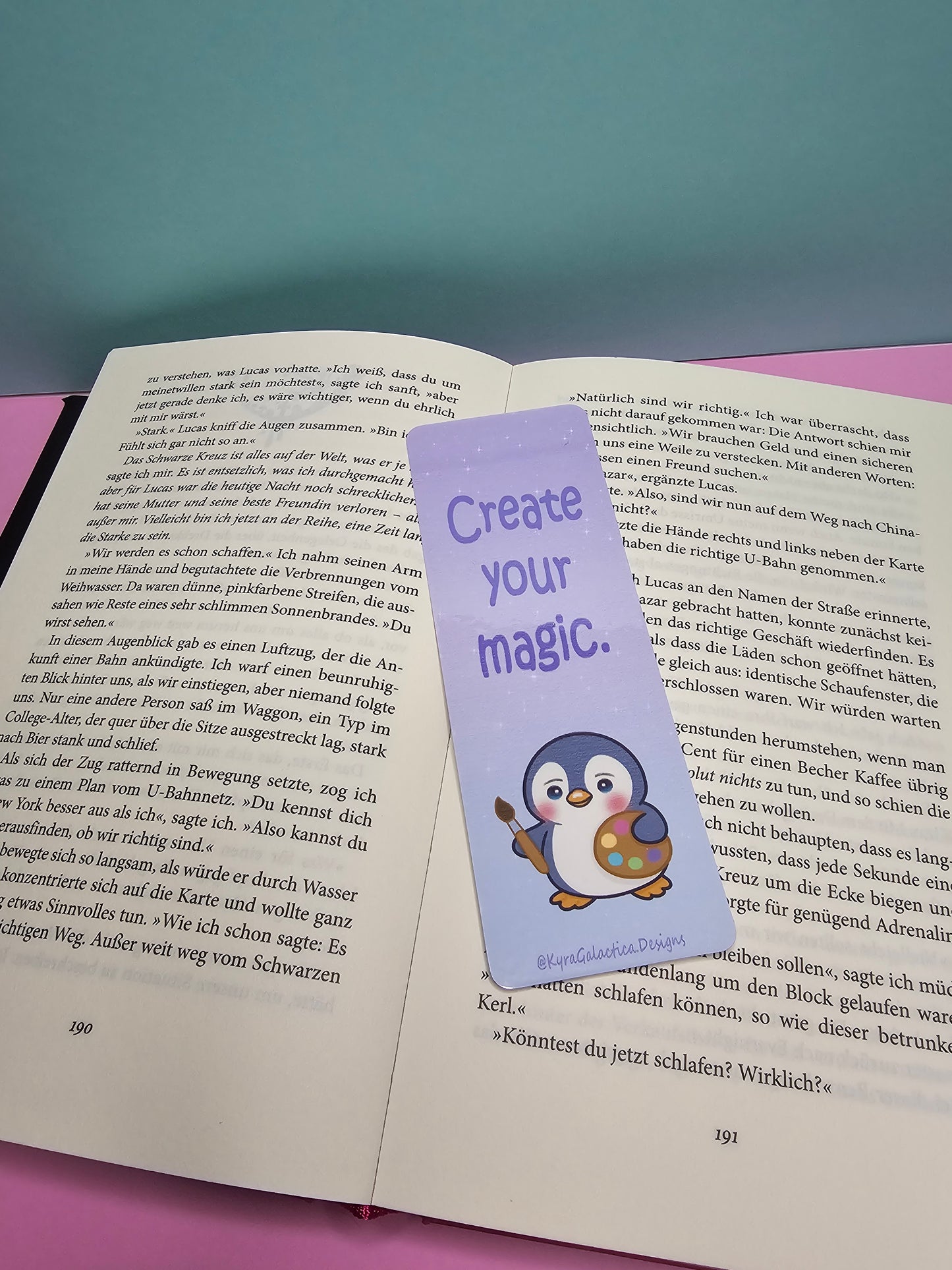 Your Ideas Are Enough | Create Your Magic | Pinguin - Lesezeichen - beidseitig bedruckt