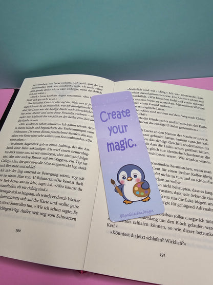 Your Ideas Are Enough | Create Your Magic | Pinguin - Lesezeichen - beidseitig bedruckt