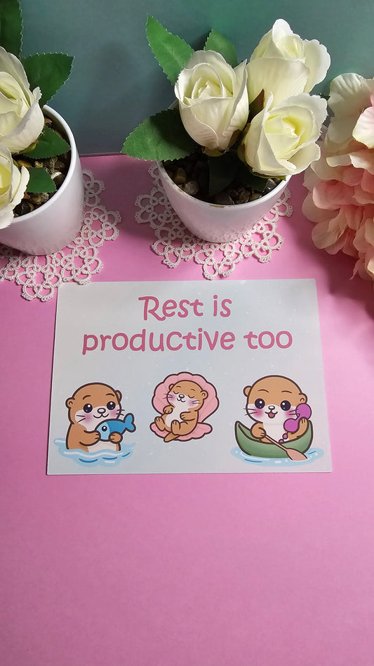 Otter Postkarte – Zeit für dich