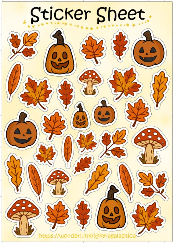 Autumn Sticker Set – 3 Sheets